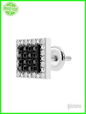 925 Sterling Silver Real Diamond Earring Unisex Stud Single Ear